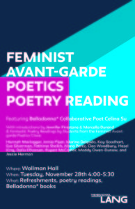 Feminist Avant-Garde Poetics Poetry Reading
